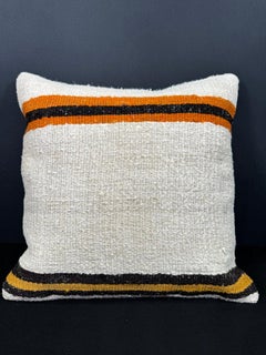 Turkish Hemp Pillow Cushion Natural Beige Black Cushion Cover  20"x20" #30535