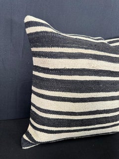 Turkish Hemp Pillow Cushion Natural Beige Black Cushion Cover  20"x20" #30536