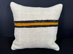 Coussin en chanvre turc, housse de coussin beige naturel et noir, 20 x 20, n° 30590