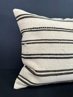 Turkish Hemp Pillow Cushion Natural Beige Black Cushion Cover 20x20 #30631