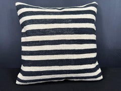 Turkish Hemp Pillow Cushion Natural Beige Black Cushion Cover  20"x20" #30662