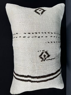Turkish Hemp Pillow Cushion Natural Beige Black Pillow Cushion Cover 16" x 24" #30041