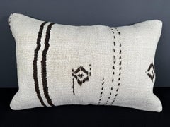 Turkish Hemp Pillow Cushion Natural Beige Black Pillow Cushion Cover 16" x 24" #30041