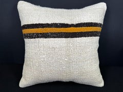 Turkish Hemp Pillow Cushion Natural Beige Black Pillow Cushion Cover 20x20 #30577