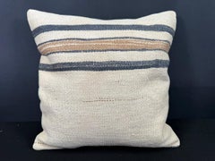 Turkish Hemp Pillow Cushion Natural Beige Blue Cushion Cover 20x20 #30679