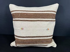 Turkish Hemp Pillow Cushion Natural Beige Brown Cushion Cover 20x20 #18167