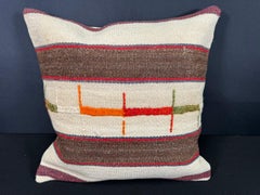 Coussin en chanvre turc - Housse de coussin beige naturel et marron 20 x 20 #30623