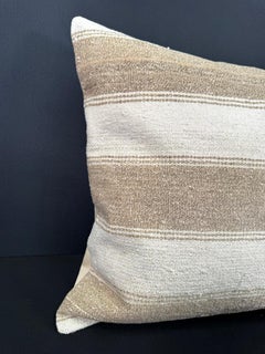 Turkish Hemp Pillow Cushion Natural Beige Brown Cushion Cover 20x20 #30646