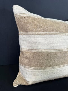 Coussin en chanvre turc - Housse de coussin beige naturel et marron 20 x 20 #30613