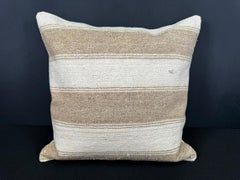 Coussin en chanvre turc - Housse de coussin beige naturel et marron 20 x 20 #30613