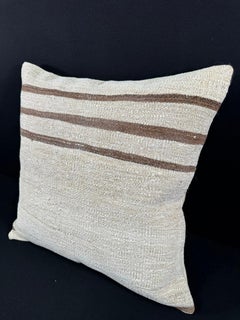 Turkish Hemp Pillow Cushion Natural Beige Brown Pillow Cushion Cover 24x24 #30369
