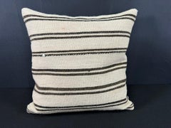 Coussin en chanvre turc, couleur beige naturel et marron foncé, housse de coussin 20 x 20 #30563