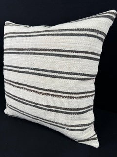 Turkish Hemp Pillow Cushion Natural Beige Dark Brown Pillow Cushion Cover  24"x24" #30393