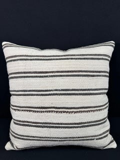 Turkish Hemp Pillow Cushion Natural Beige Dark Brown Pillow Cushion Cover  24"x24" #30393