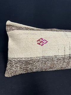 Turkish Hemp Pillow Cushion Natural Beige Gray Cushion Cover 14x45 #18019
