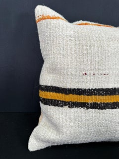 Turkish Hemp Pillow Cushion Natural Beige Orange Cushion Cover 20x20 #30589