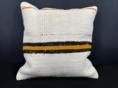 Turkish Hemp Pillow Cushion Natural Beige Orange Cushion Cover 20x20 #30589