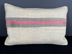 Turkish Hemp Pillow Cushion Natural Beige Pink Pillow Cushion Cover 16" x 24" #30144