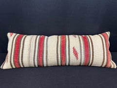 Turkish Hemp Pillow Cushion Natural Beige Red Cushion Cover 14x40 #30489
