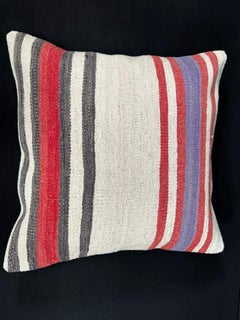 Turkish Hemp Pillow Cushion Natural Beige Red Cushion Cover  20"x20" #18152