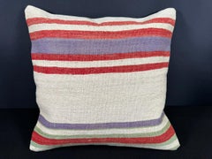 Turkish Hemp Pillow Cushion Natural Beige Red Cushion Cover 20x20 #18153