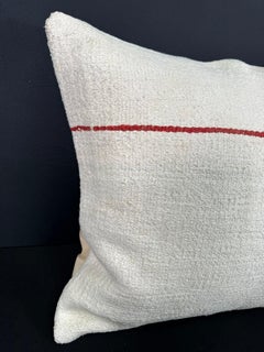 Turkish Hemp Pillow Cushion Natural Beige Red Cushion Cover  20"x20" #30606