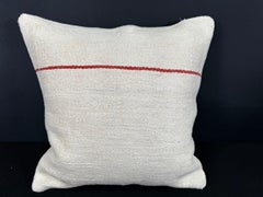 Turkish Hemp Pillow Cushion Natural Beige Red Cushion Cover  20"x20" #30606