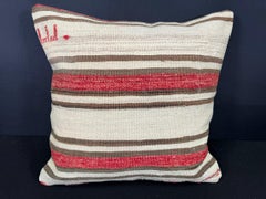 Turkish Hemp Pillow Cushion Natural Beige Red Cushion Cover 20x20 #30608