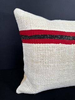 Turkish Hemp Pillow Cushion Natural Beige Red Cushion Cover  20"x20" #30647