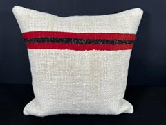 Turkish Hemp Pillow Cushion Natural Beige Red Cushion Cover  20"x20" #30647