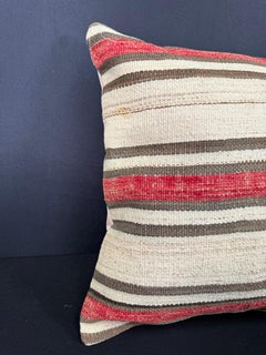 Turkish Hemp Pillow Cushion Natural Beige Red Cushion Cover 20x20 #30678