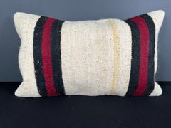 Coussin en chanvre turc, couleur beige naturel et rouge, housse de coussin 16" x 24" #30034