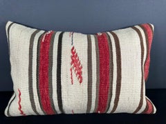 Turkish Hemp Pillow Cushion Natural Beige Red Pillow Cushion Cover 16" x 24" #30084