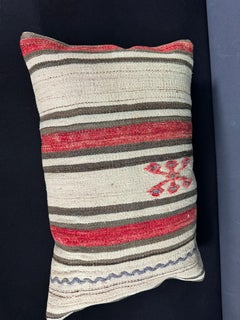 Turkish Hemp Pillow Cushion Natural Beige Red Pillow Cushion Cover 16" x 24" #30176