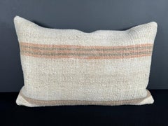 Kissenbezug aus türkischem Hanf, naturbeige, rostrot, 16" x 24" #30155