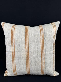 Turkish Hemp Pillow Cushion Natural Beige Rust Pillow Cushion Cover 24x24 #30340