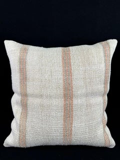Turkish Hemp Pillow Cushion Natural Beige Rust Pillow Cushion Cover 24x24 #30344