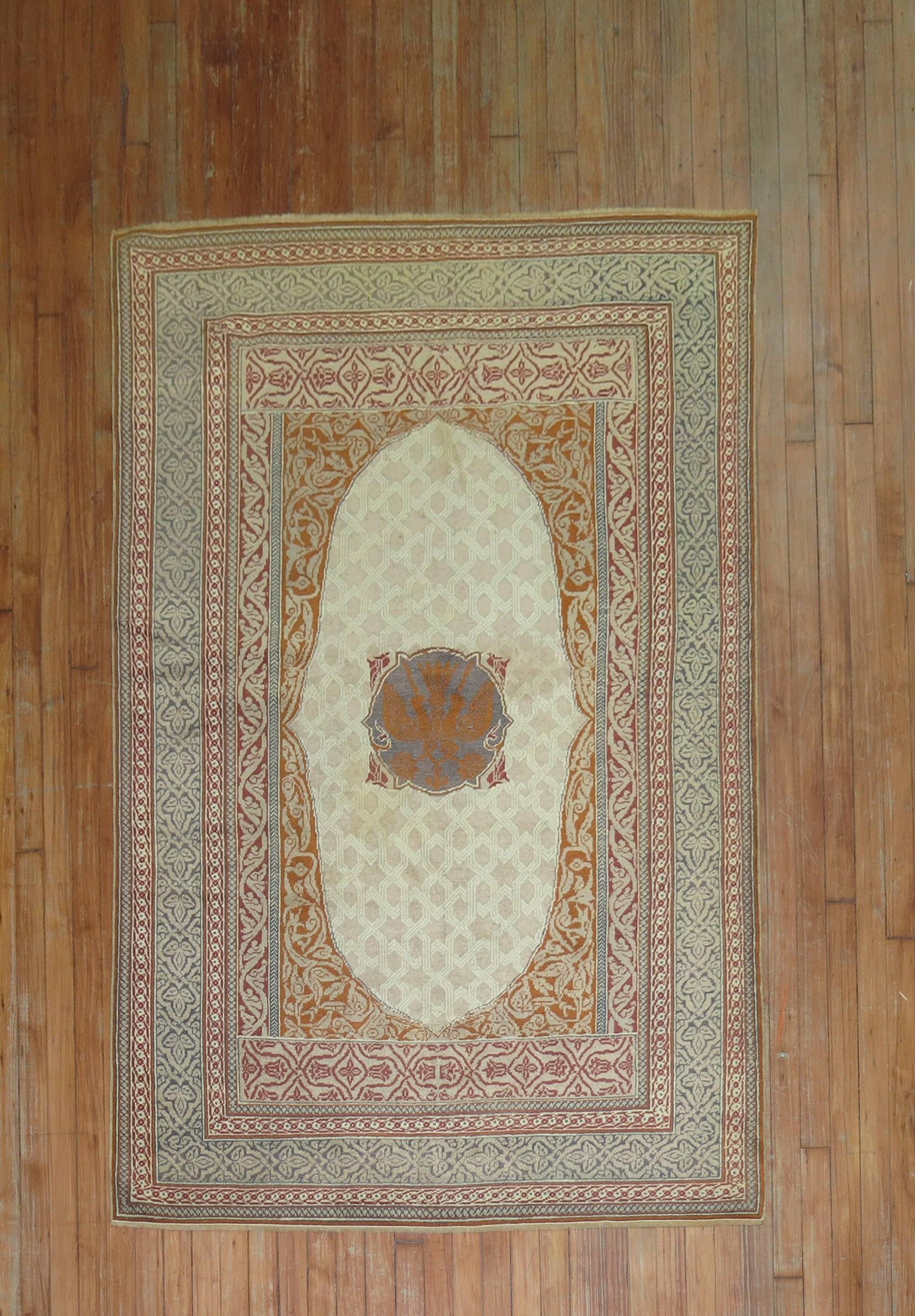 Wool Zabihi Collection Turkish Hereke Rug For Sale