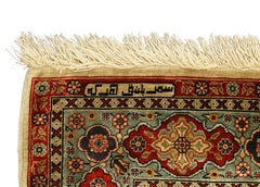 Turkish Hereke Silk Signed Extra Fine Rug, XXI Century