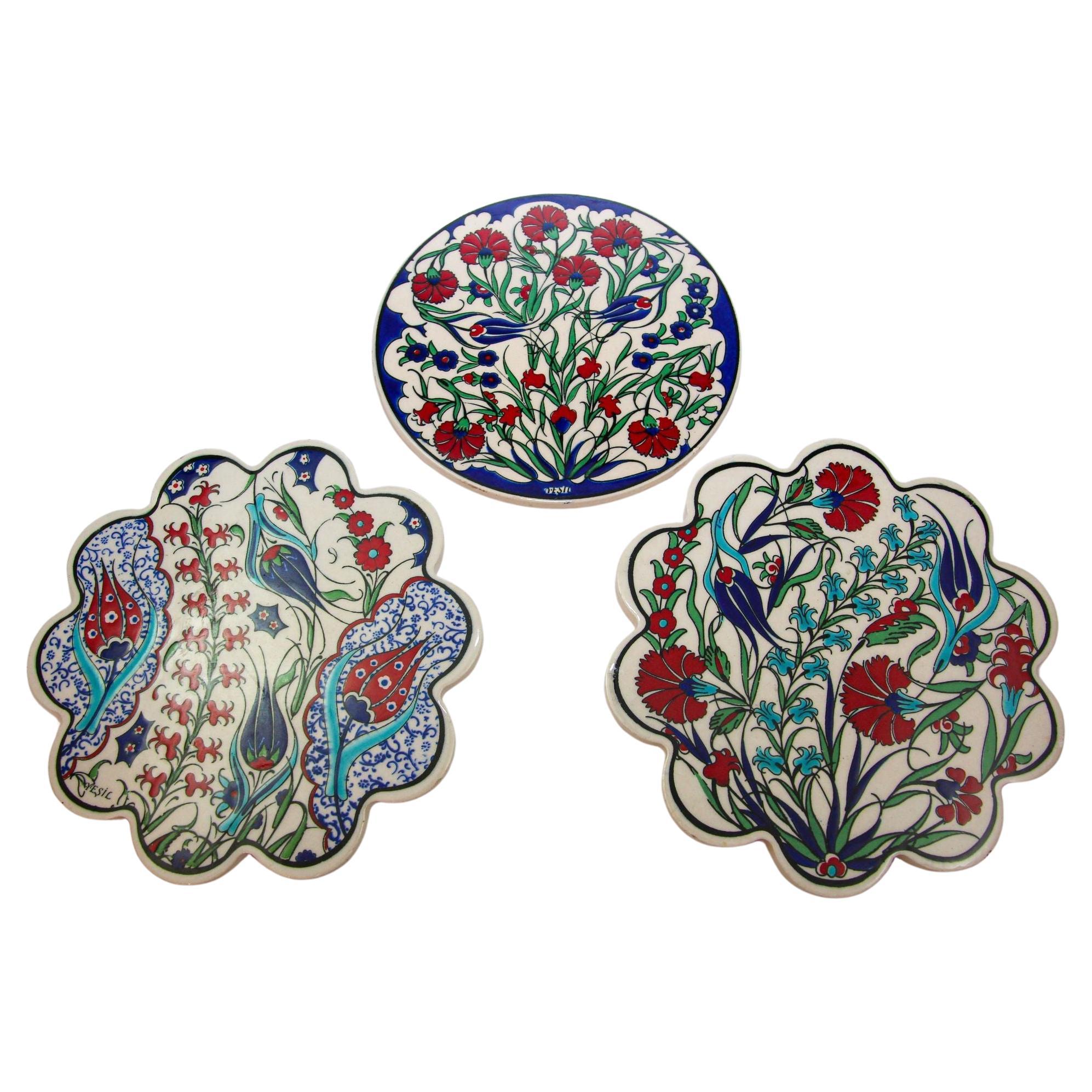 Keramische Fliesen im türkischen Iznik-Stil 3er-Set