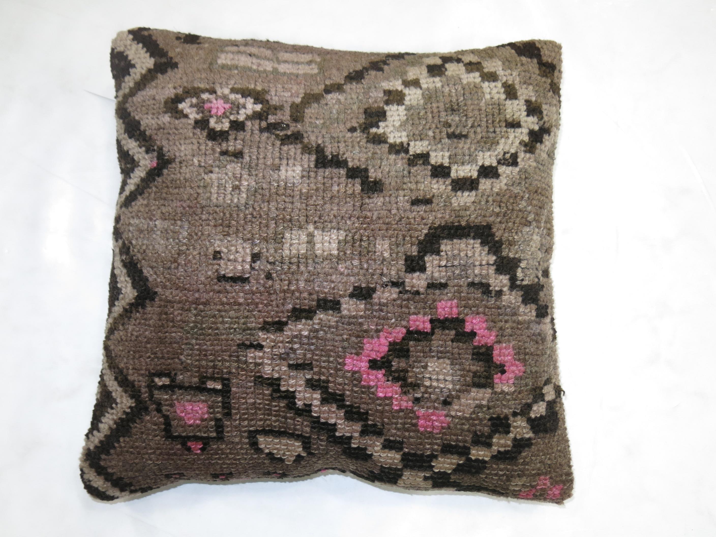 Bohemian Tribal Turkish Rug Pillow In Good Condition For Sale In New York, NY