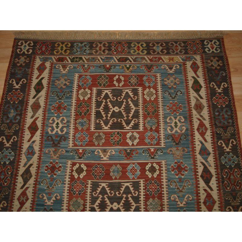 Turkish Kayseri Kilim of Recent Production, 19th Century Compartment Design In Good Condition For Sale In Moreton-In-Marsh, GB