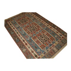 Kilim turco di Kayseri di produzione recente, disegno a scomparti del XIX secolo