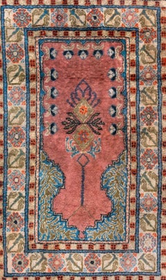 Turkish Kayseri Silk Prayer Rug 3.25' x 2'