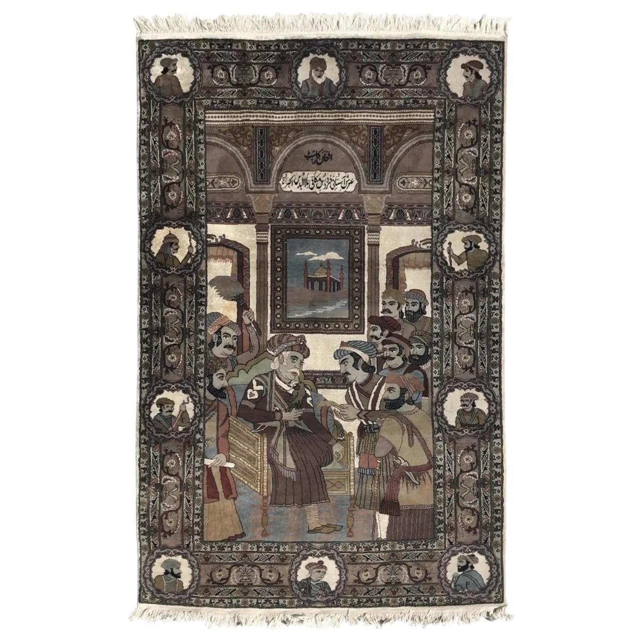 Turkish Kechan Style Rug 4'2" x 6'2" For Sale