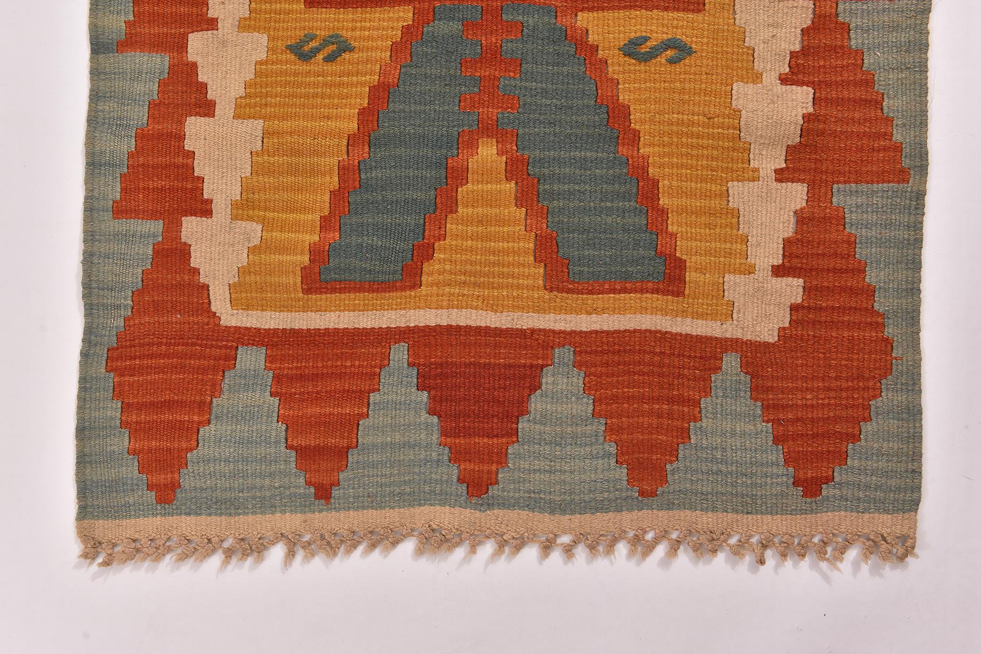 Hand-Woven Turkish KEISSARY Kilim Runner For Sale