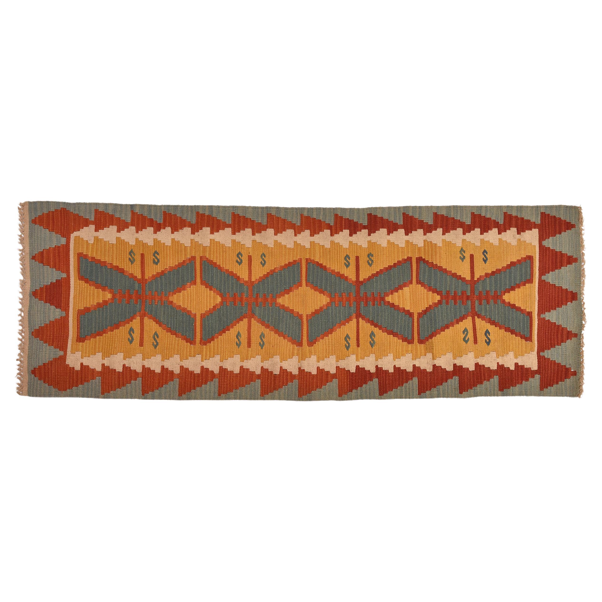 Tapis de couloir Kilim KEISSARY turc en vente