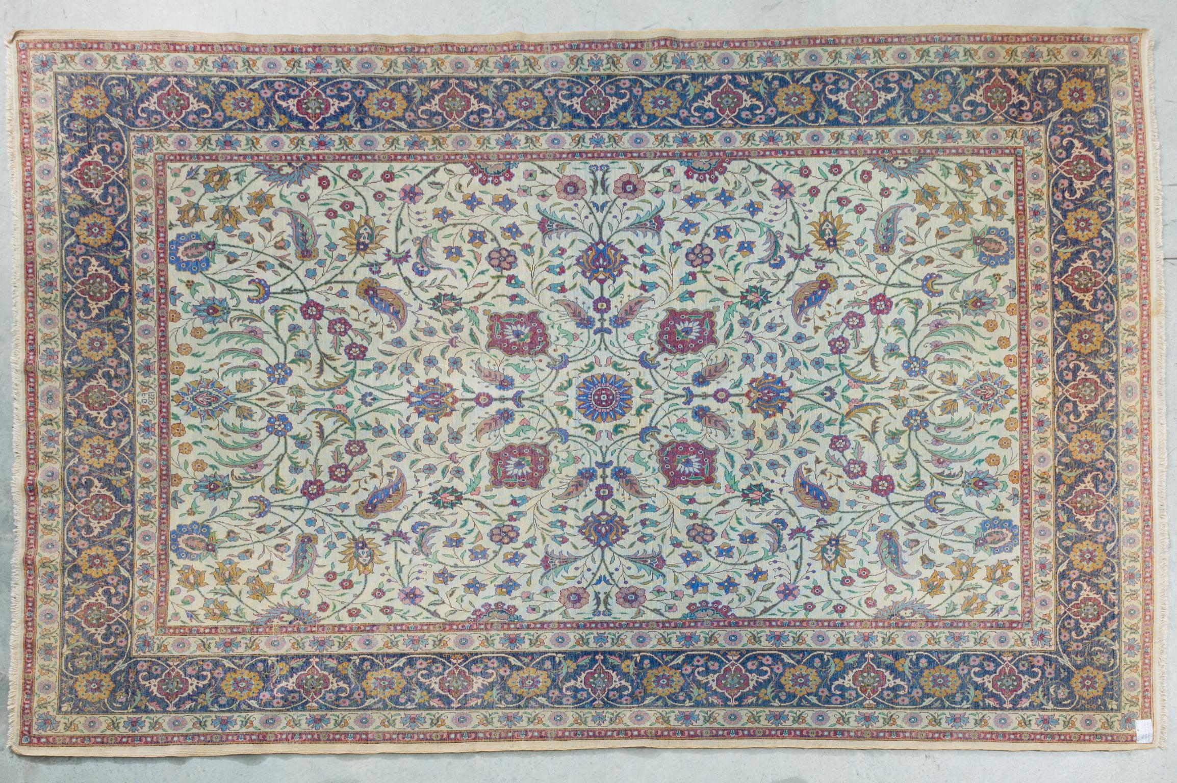 Hand-Knotted Turkish KEMALIYEH Dated Carpet For Sale