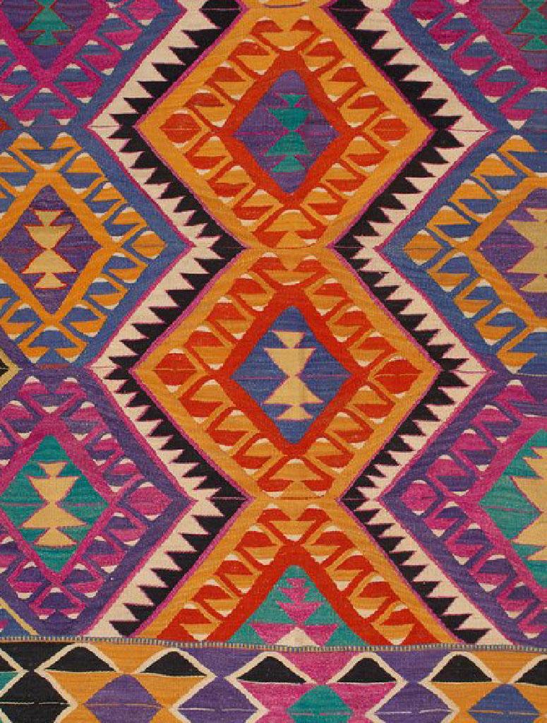 Turkish Kilim Colorful Bright Tribal Rug In Excellent Condition In Brooklyn, NY