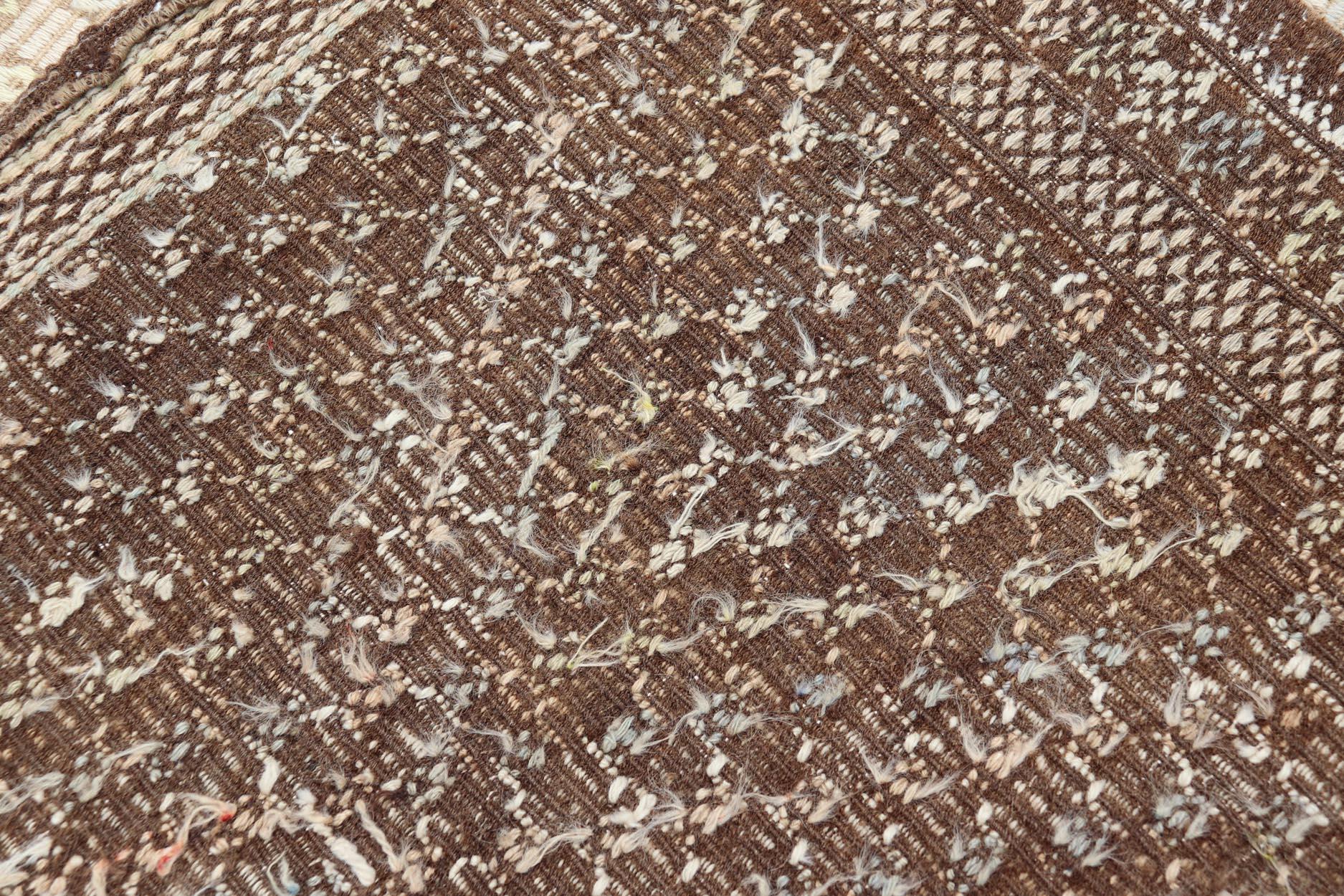Türkischer Galerie-Läufer aus Kelim mit geometrischem Muster in Elfenbein und Taupe 6'4 x 11' im Angebot 5